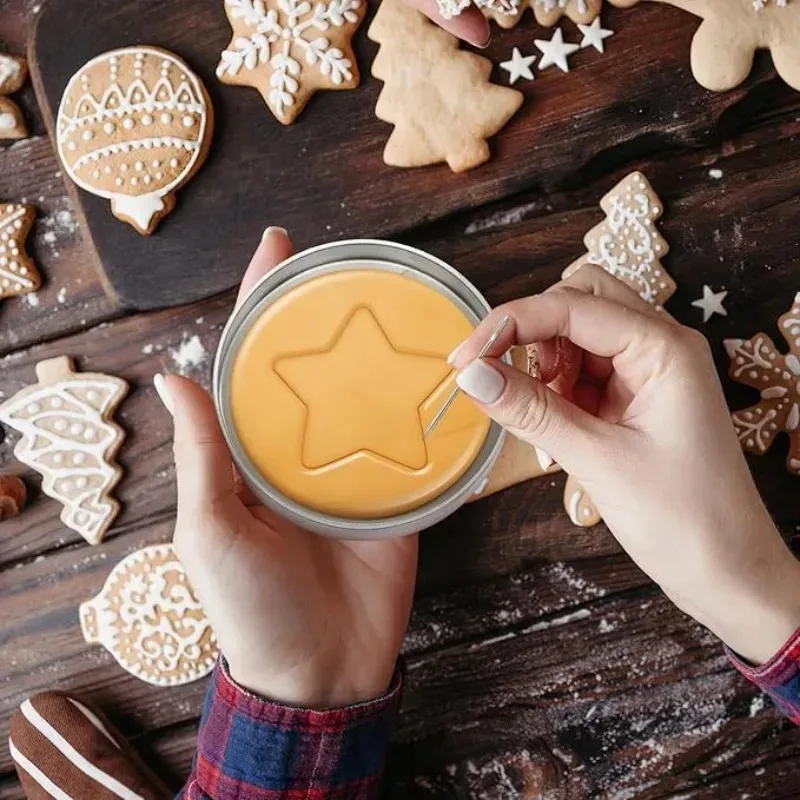 12개 한국식 설탕 사탕 만들기 도구, 오징어 설탕 게임 키트, 스테인리스 스틸 쿠키 커터, 파티용 설탕 쿠키 세트