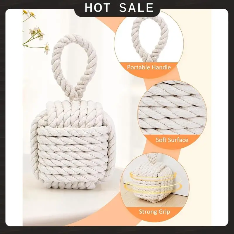 

24-Hour Delivery Decorative Door Stoppers-Heavy Duty Weighted Design, Cute Rope Knot Style Doorstop With Inside Mount For Home&
