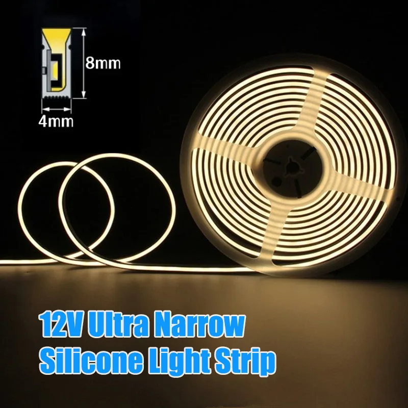 

4Mm Ultra Narrow Dc12V Led Silicone Neon Strip Light Home Linear Decor Lighting Ip67 Outdoor Waterproof Silicone Neon Rope Light