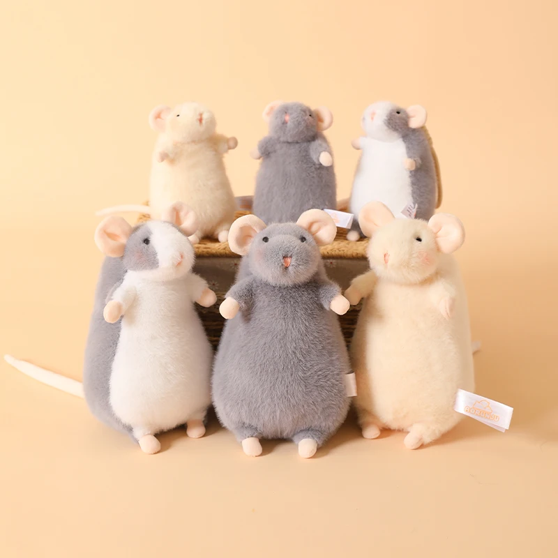 

13cm Kawaii Mini Fancy Rat Plushies Dolls Stuffed Cute Animals Mouse Pendant Soft Kids Toys for Girls Girlfriend Bag Decor Gift