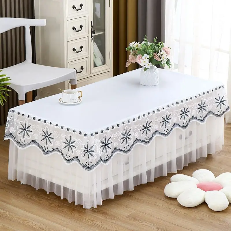 All-Purpose Covers Europe Modern Bedside Tea Table Tassel Dust-proof TV Refrigerator Household Lace Embroidery Home