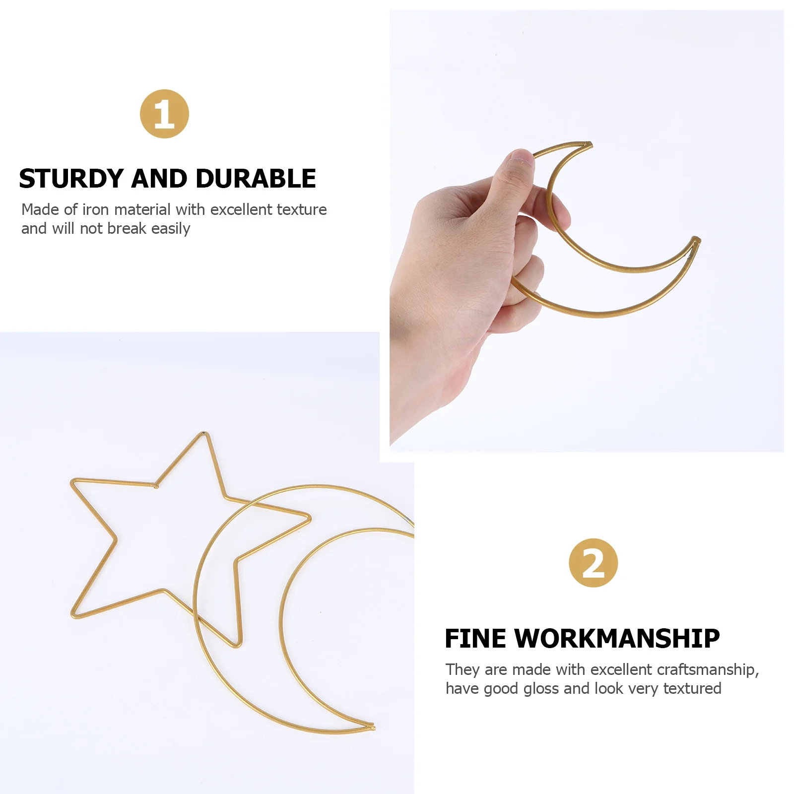 

6Pcs Iron Ring Dreamcatcher DIY Accessories Golden 2 Styles Strong Craftsmanship Exquisite Handicrafts Gift