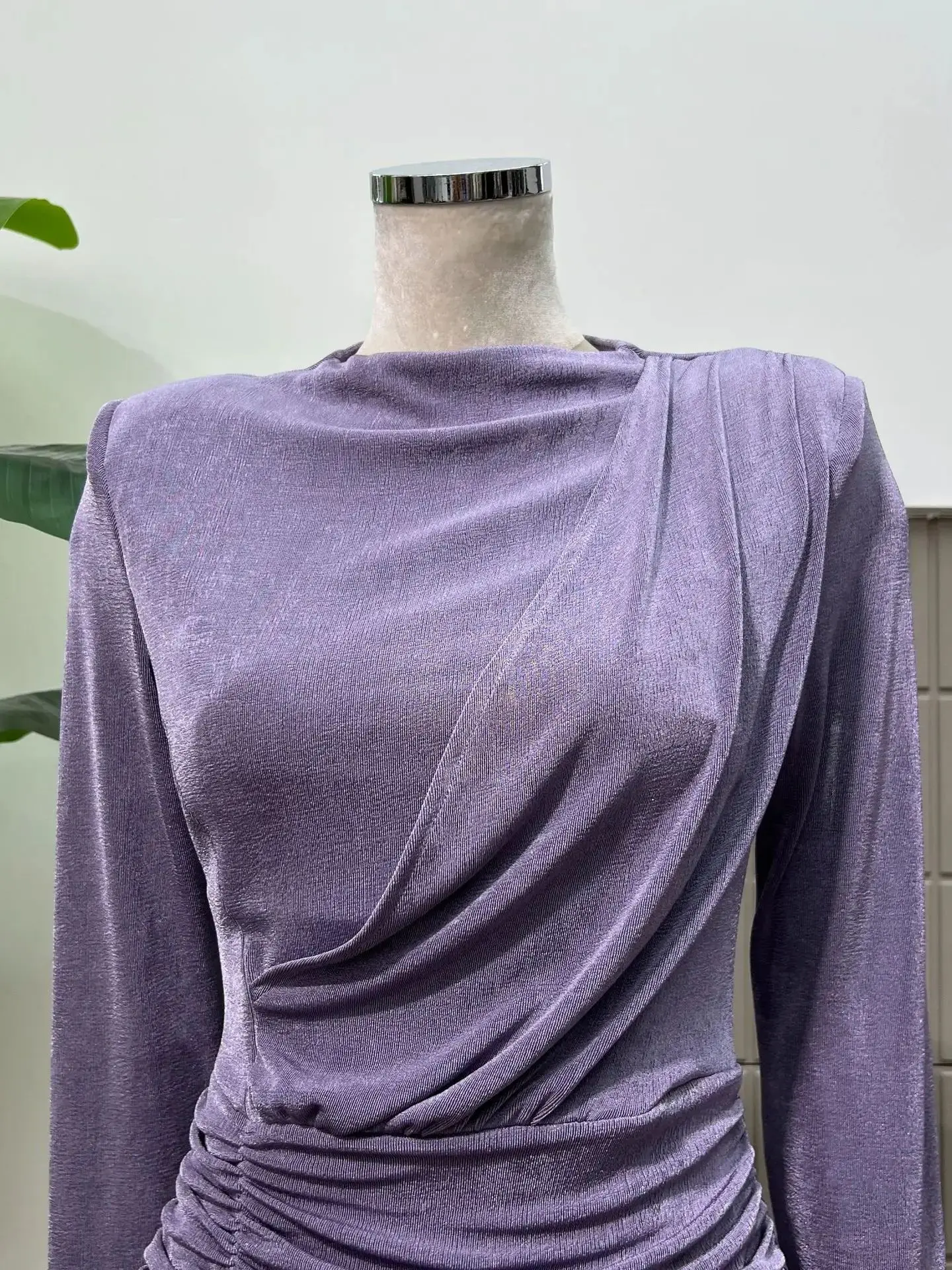 Robe de soirée pour femmes, moulante, manches longues, mode automne, boule de noël, coupe cintrée, extensible, plissée, Design Unique