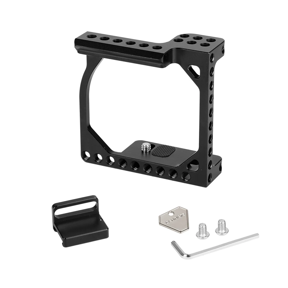 CAMVATE-منصة قفص الكاميرا مع محول حذاء قابل للإزالة وسكة أمان الناتو لسوني A6000/A6300/A6400/A6500/A6600/كانون EOS M