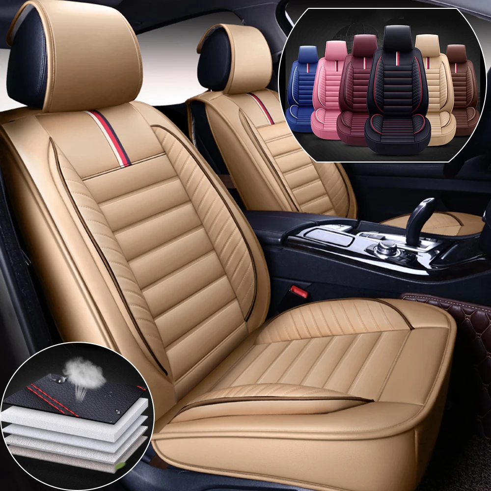 

MH103 Чехол для автомобильного сиденья на 5 мест, полностью закрывающий, кожаный, универсальный, для водительского или пассажирского сиденья, всесезонный.