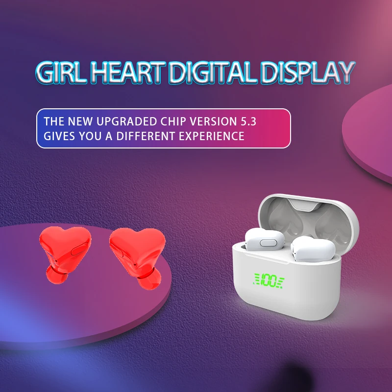 Explosive Heartbuds Heart-Shaped Wireless Earphones Love Girl In-ear Bluetooth Noise Reduction High-Quality Stereo TWS