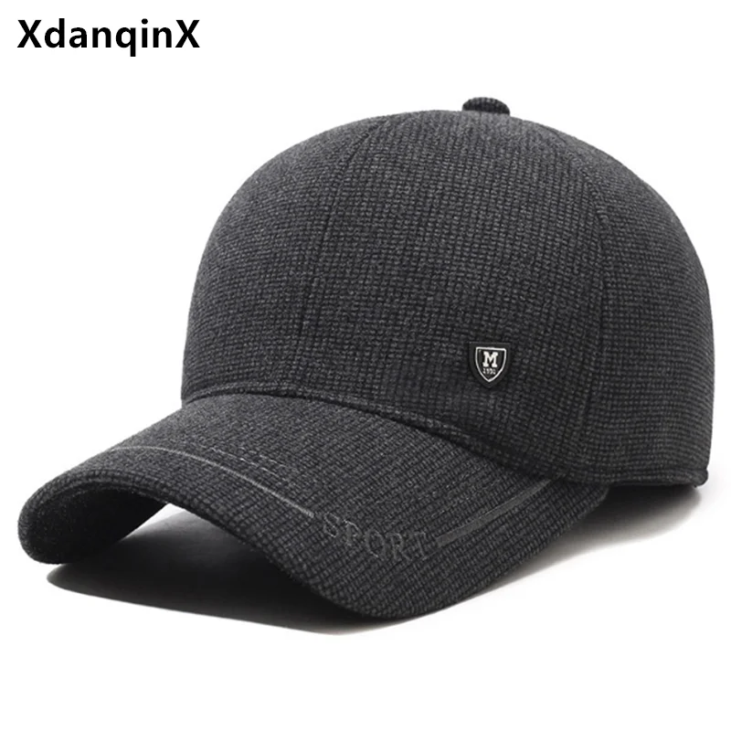 

New Winter Men's Cap Plush Thickened Warm Baseball Caps Coldproof Earmuffs Hats For Men Golf Cap Cycling Hat Gorras Snapback Cap