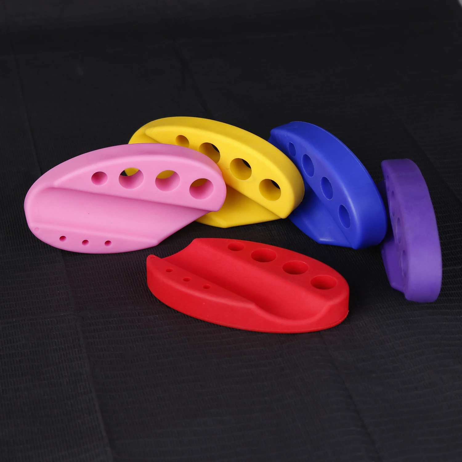 5pcs Five Colors Silicone Tattoo Machine Pen Holder Place The Pigment Cup Holder Storage Fixation Anti-slip Tattoo Accessories
