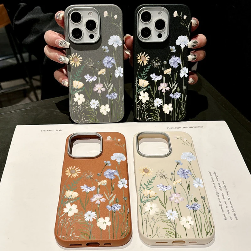 Магнитный чехол для телефона с маленькими цветами для iPhone 16 15 Pro Max 16 Plus 14 13 12 Pro 11 для Magsafe Wireless Charge Мягкий чехол из ТПУ