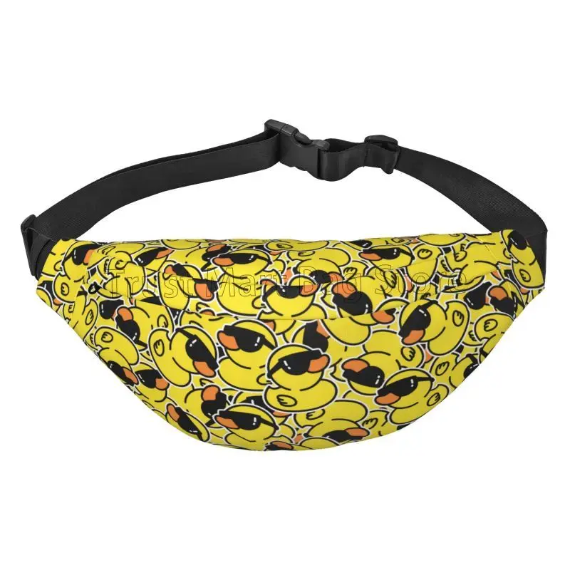 Waist Bag Cartoon Rubber Duck Sunglasses Fanny Crossbody Pack with Adjustable Strap for Running Hiking Traveling Outdoor Sports