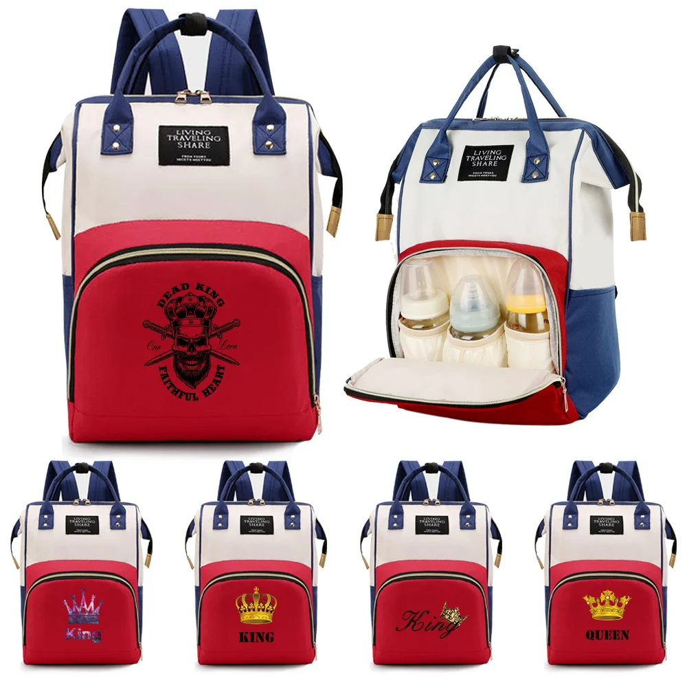 Mommy Bag Nappy Bags Storage Handbag Outdoor Travel Diaper and Bottle Storage Backpack Multi-function Tote Bag Queen Pattern