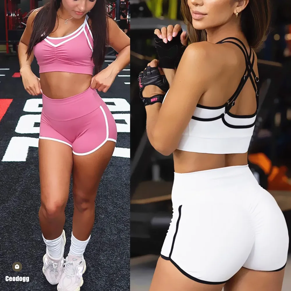 

Регулируемый комплект для йоги на спине, женский спортивный бюстгальтер Power Line, леггинсы для тренировок в тренажерном зале, леггинсы с высокой талией, спортивные шорты для фитнеса, активная одежда XP02