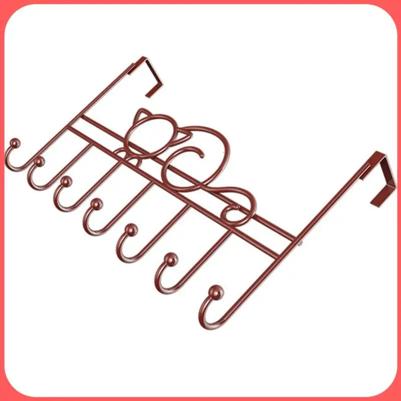 

AA89-7-Hook Over Door Hanger Iron Art Bag Clothes Key Scarf Hanging Holder Bathroom Kitchen Home Back Door Organizer