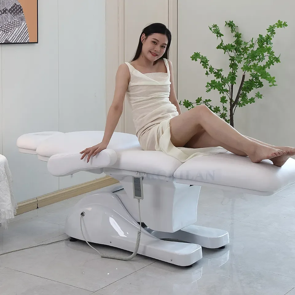 Electric Massage Bed Luxury Style Adjustable Spa Beauty Bed 3 Motors Electric Bed Beauty Salon Furniture Facial