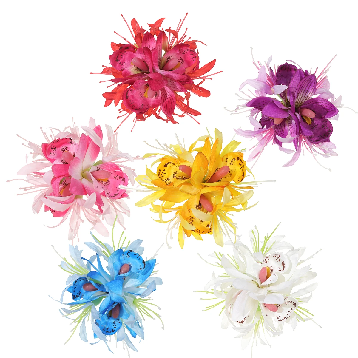 AWAYTR Lycoris Radiata Flower Hairpins Cute Floral Headwear Romantic Hair Accessories Girl Side Bangs Clip Sweet Hair Clips