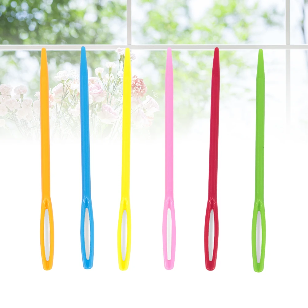 

40pcs Plastic Large Eye Sewing Needles Safety Weaving Tools for Kids Crochet Darning Sewing Handmade Crafts ( Needle Head,