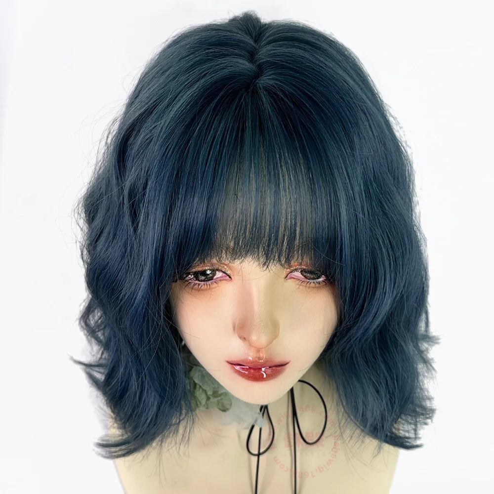 شعر مستعار جديد من الصوف المجعد على شكل عظمة الترقوة شعر قصير لطيف لوليتا غطاء شعر مستعار طبيعي رائع للغاية من JK #3