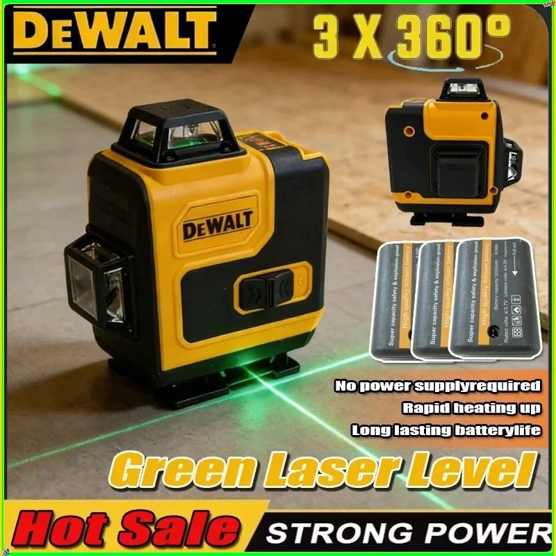 

Лазерный уровень Dewalt 360°, зеленый, 16 линий, 4D, самовыравнивающийся, 360° по горизонтали и вертикали, сверхмощный луч, строительные инструменты