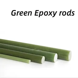 2Pcs Green Epoxy Rod Epoxy Laminated Glass Cloth Insulation Stick Rod Glass Fiber Resin Rod Length=500mm