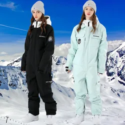 Einteiliger Ski anzug wind dichter Ski anzug neue Winter frauen warme Outdoor-Snowboard-Herren overalls wasserdichte Kapuzen-Ski sets