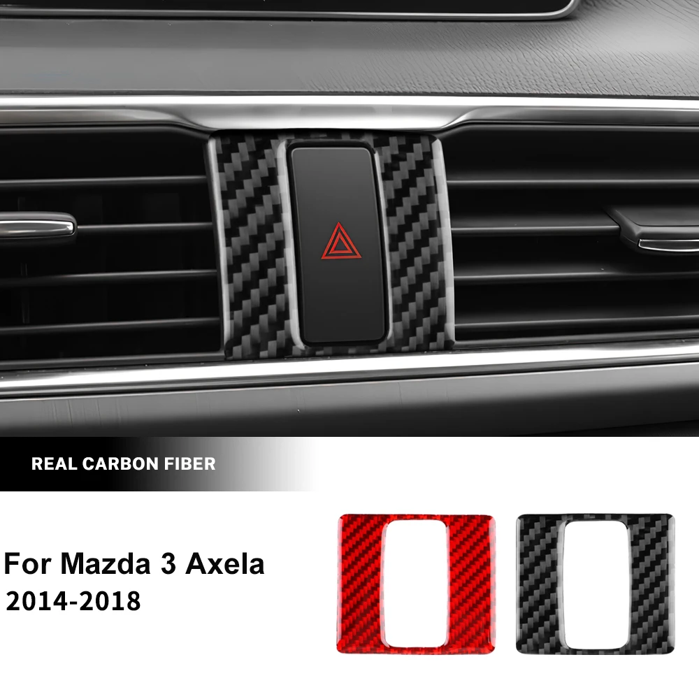

Real Carbon Fiber For Mazda 3 Axela 2014 2015 2016 2017 2018 LHD RHD Car Warning Light Frame Panel Inteior Accessories Sticker
