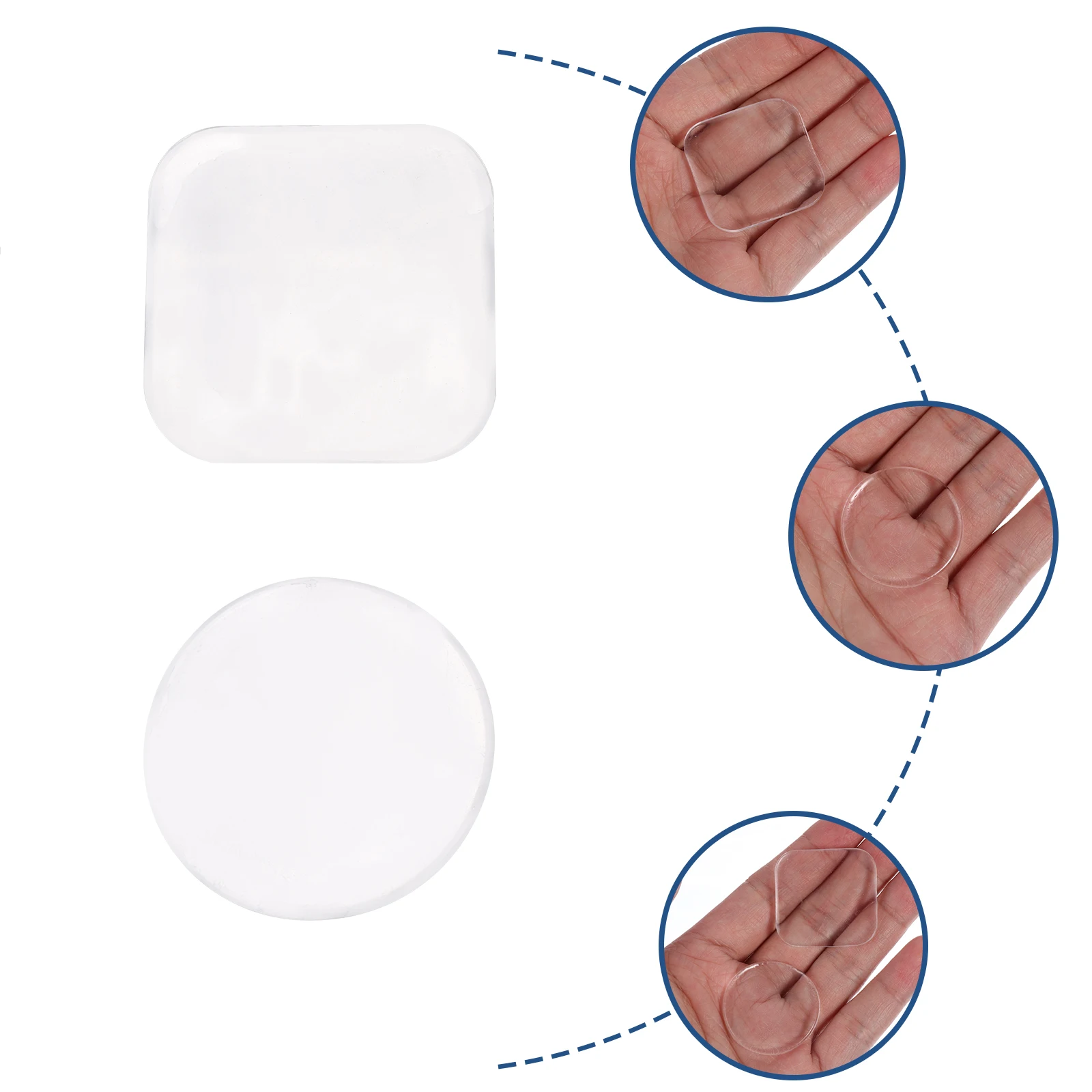 

8 Pcs Eyelash Glue Holder Glue Holder Silicone Lash Pallet Non Porous Reusable Clear Tray Beauty Pads