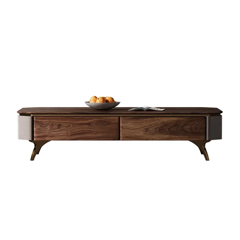 Retro solid wood coffee table simple black walnut coffee table