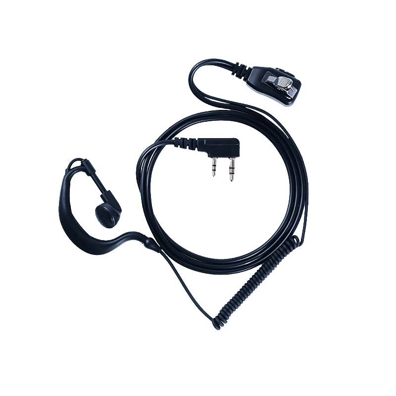 2PIN Earpiece Headset PTT MIC Ear Hook Walkie Talkie Earbud Interphone Earphone for BAOFENG UV5R KENWOOD HYT Accessories