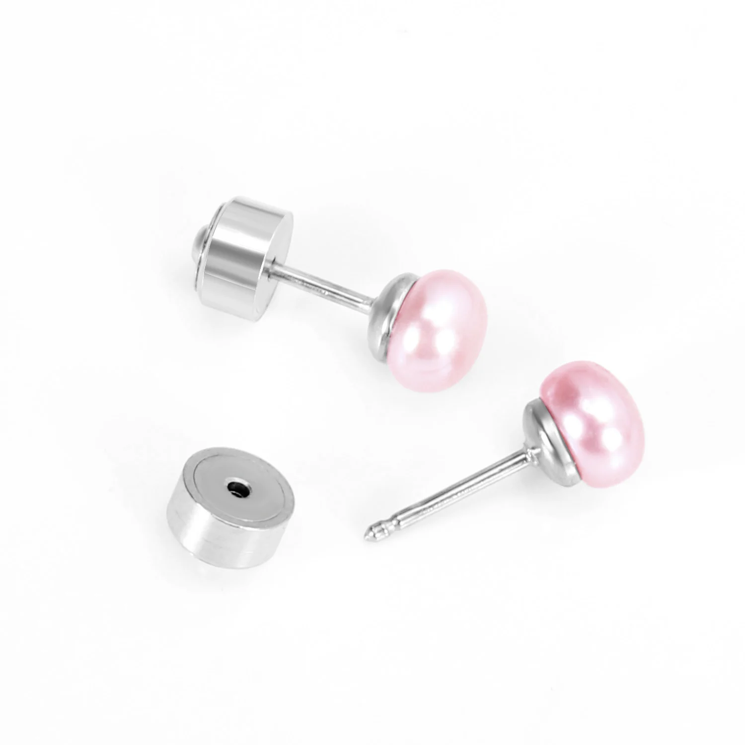 Factory Direct Wholesale 3 Pairs Mixed Color Pearl Stud Earrings Stainless Steel Press Back Hypoallergenic Ear Jewelry