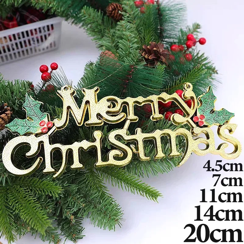 1-20Pcs Merry Christmas Letter Sign Xmas Tree Hanging Pendant Window Door Decal Listing Ornaments New Year Party Home Decoration