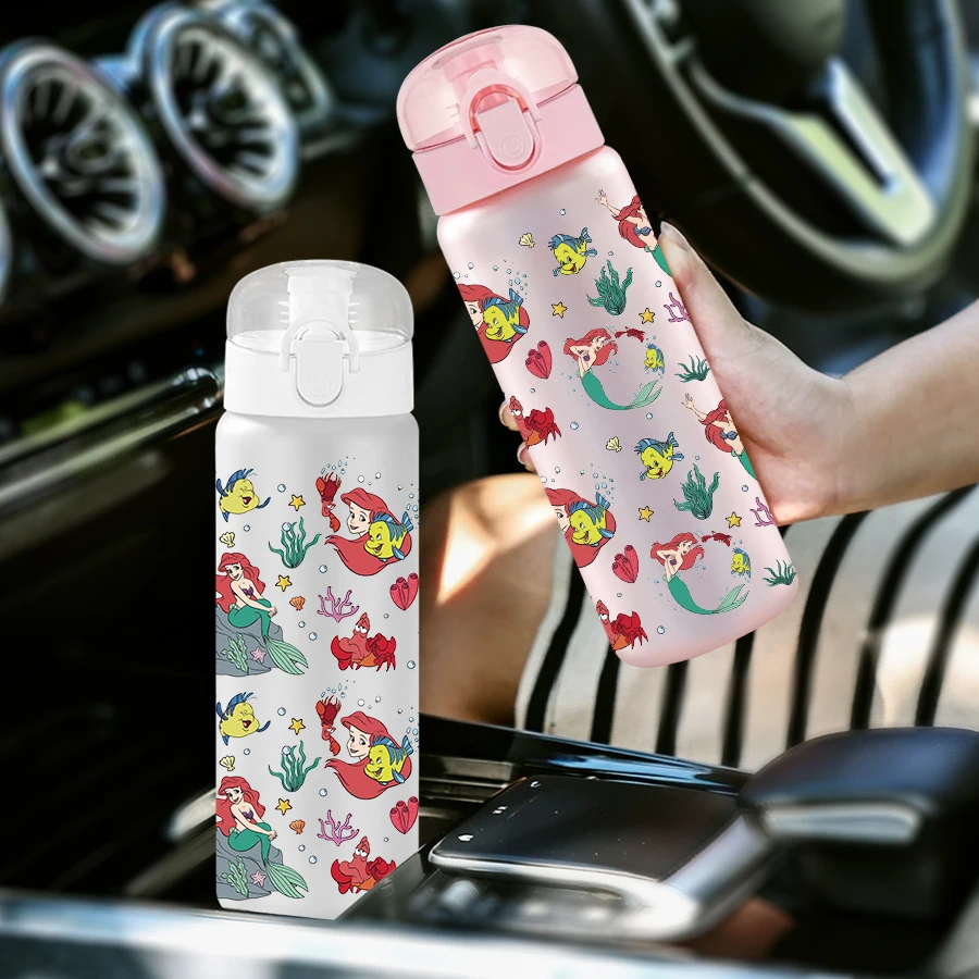 

1Pc Disney Mermaid/Ocean/Pattern 26oz Plastic Water Bottle Sports Cup As Birthday/Back To School Gift