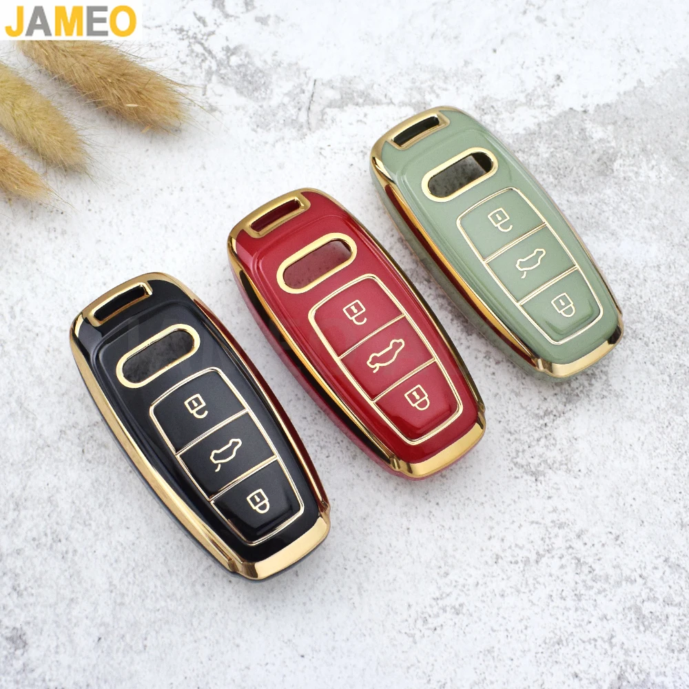 For Audi A3 A4 B9 A6 A7 4K A8 E-tron Q5 Q8 C8 D5 SQ8 TPU Car Remote Key Case Cover Shell Fob Key Protection Auto Accessories