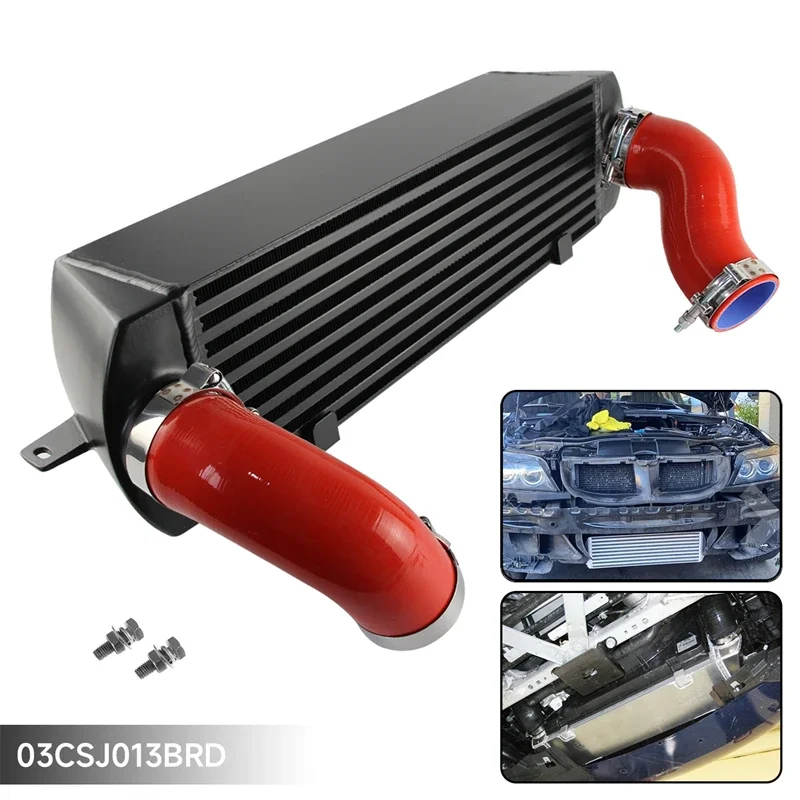 Aluminum Twin Turbo Intercooler For BMW N54 3.0L 135i E82/E88 335i/335xi E90/E92/E93 06-11 Front Mount Bar & Plate