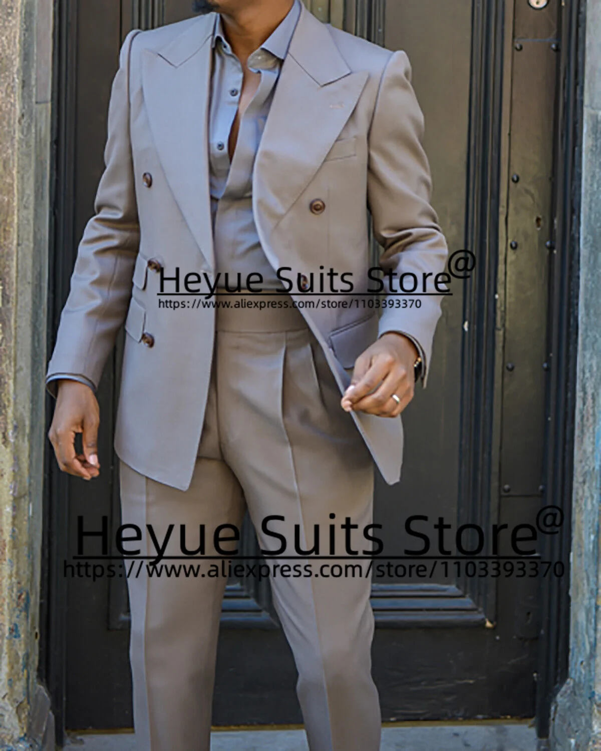 

Groom Wedding Gray Classic Tuxedos Slim Fit Double-breasted Business Men Suits Formal Prom Party Male Blazer trajes de hombre