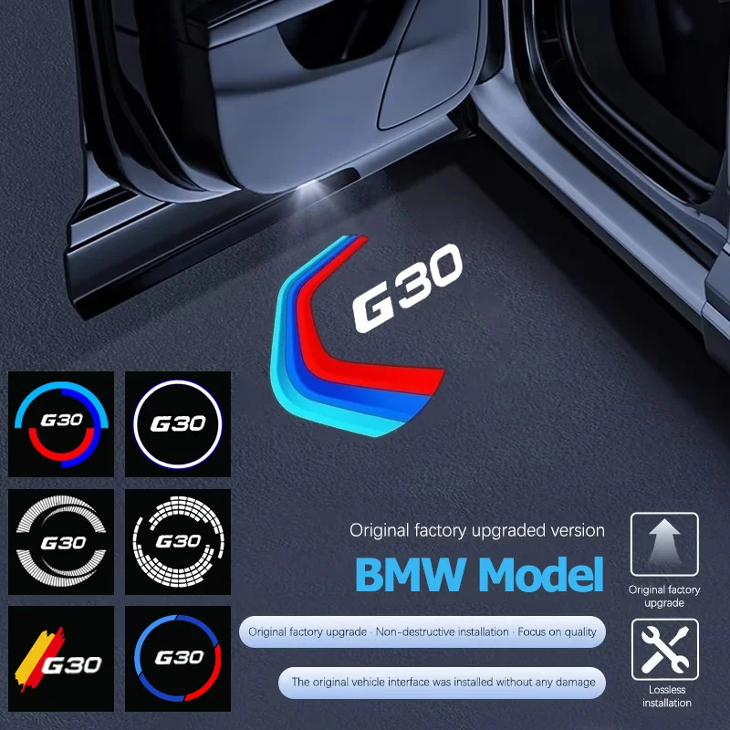 2Pcs for BMW 5 Series G30 520i 525i 530i 540i M550i 520d 530d 540d XDrive 2016-2024 LED Car Door Welcome Lights Lamp Accessories