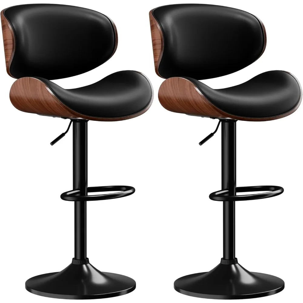 

2-piece bar stool set, adjustable rotating leather bar stool, medieval modern counter height bar chair