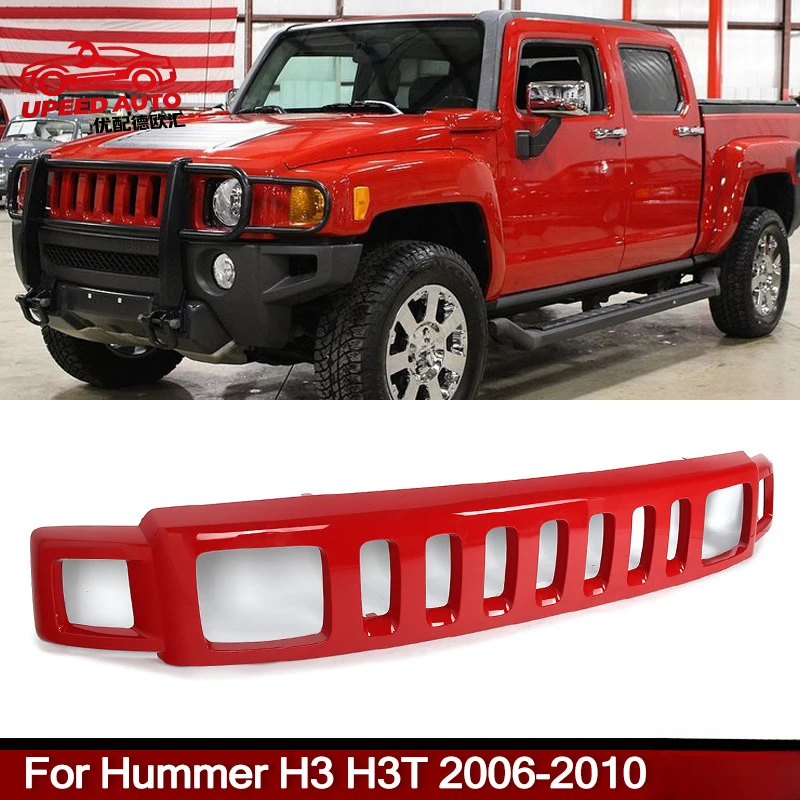 

Suitable for Modified Grill Hood Grills Fit Hummer H3 H3T 2006-2010 Victory Red Front Bumper Upper Grille Accessories