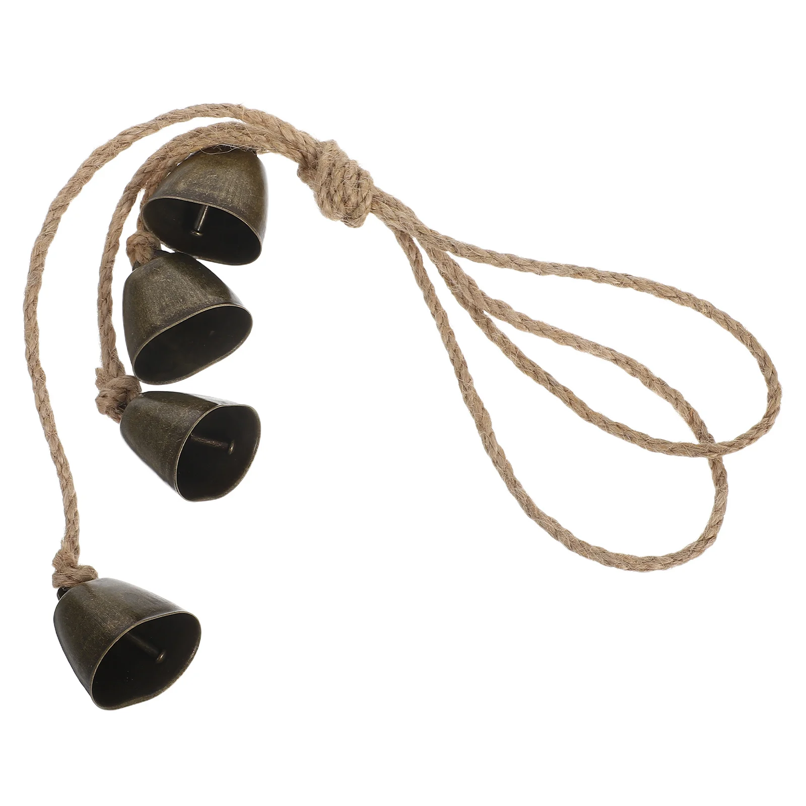

Rustic Vintage Cowbell Wind Chime Metal Bell Jute Rope Farmhouse Hanging Decoration Outdoor Garden Balcony Patio Pendant