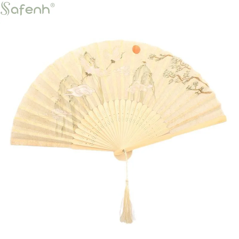  Chinese Style Manual Fans Foldable Hand Fan For Wedding Ancient Costume Motives Event Decoration Summer Cooling Props