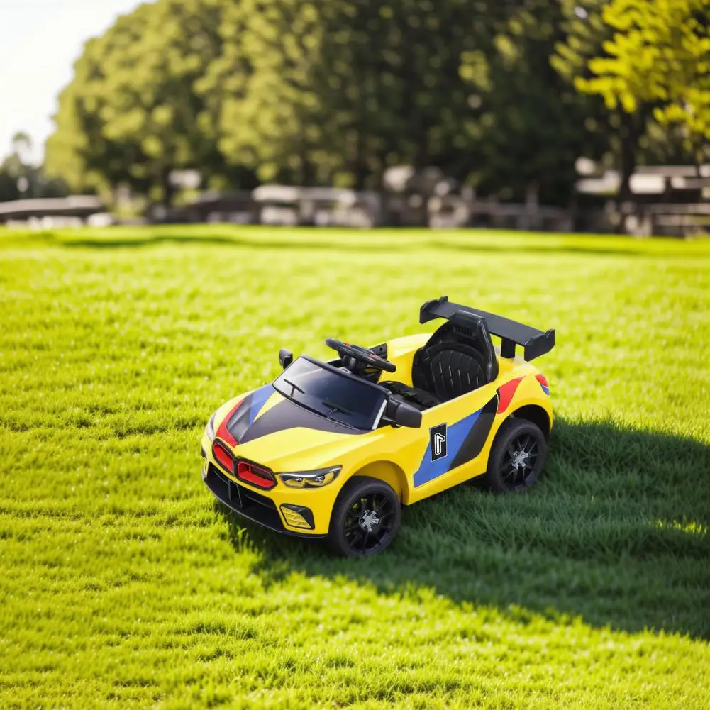 Kinder fahren auf dem Auto, 4-Räder-Quad-Elektroauto für Kinder, elektrisches Rennwagen für Kleinkinder mit LED-Scheinwerfer, Musikfunktion, Instrumentenbox