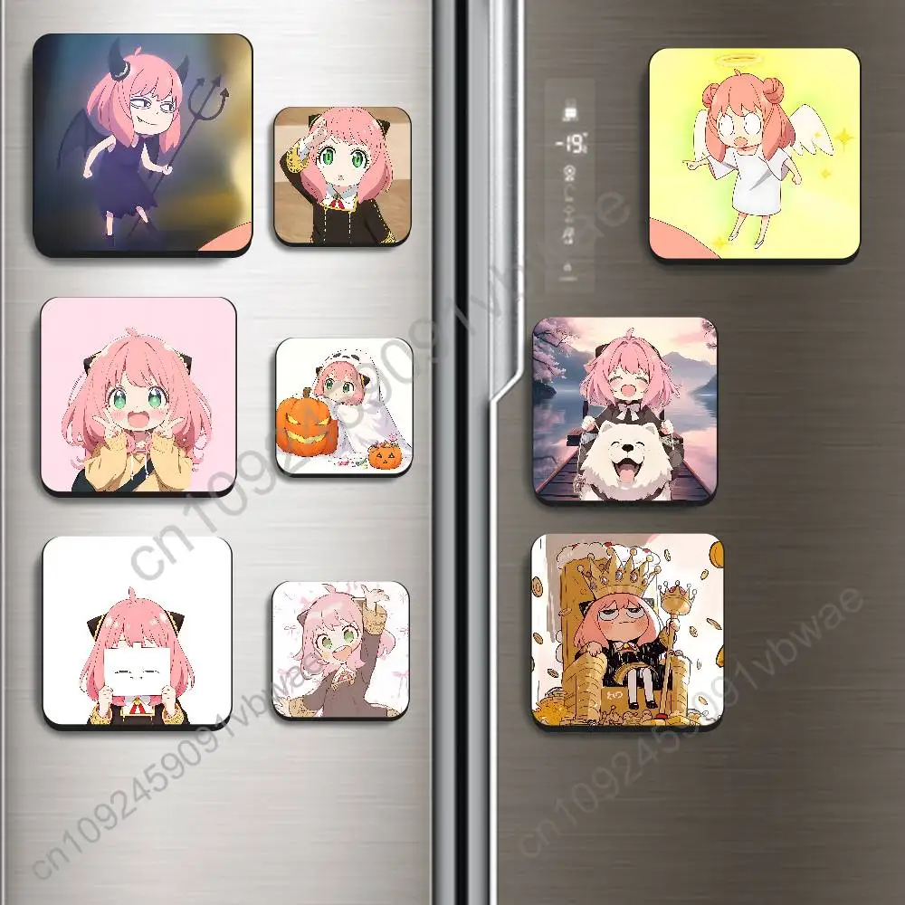 Pink hair green eyes Anya Spy Family Magnetic Sticker Fridge Magnets No Falling Off Fit for Refrigerators All Metal Surfaces