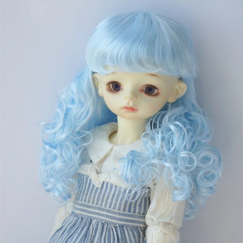 Nur Puppenhaar JD815 1/6 1/4 1/3 SD DOD QBaby Blythes Lange, unordentliche Welle mit halb gebundener Rückseite, Prinzessinnen-Synthetik-Mohair-BJD-Perücken