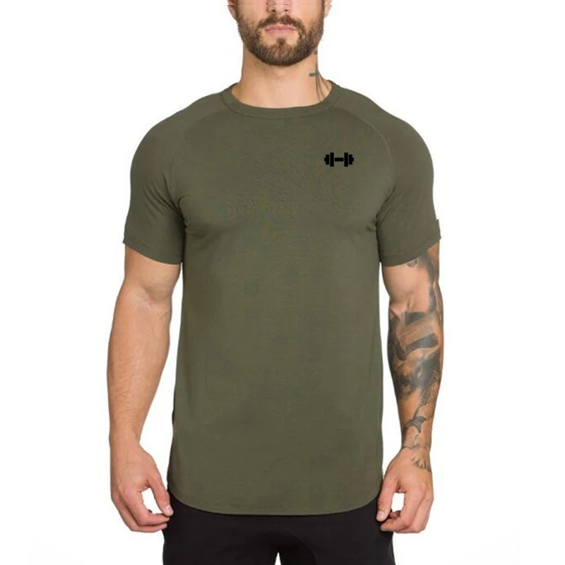 2023 Men T-shirt Male Sports Gym Muscle Fitness T Shirt Blouses Loose Short Sleeve Summer Bodybuilding Tee Tops Men's Clothing view 6