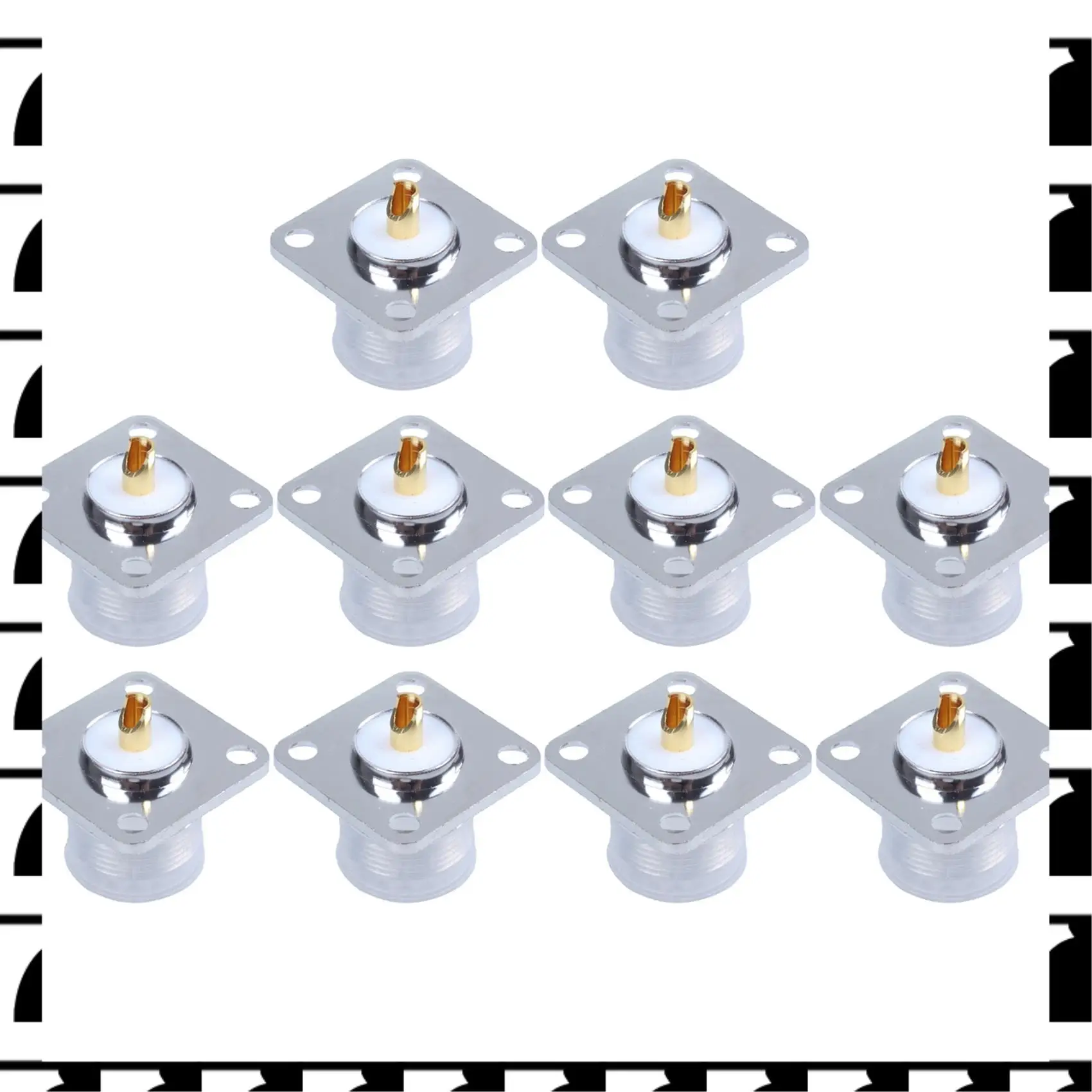 

A44U 20X UHF Female SO239 Panel Chassis Mount Flange Deck Mount Solder Cup RF Connector