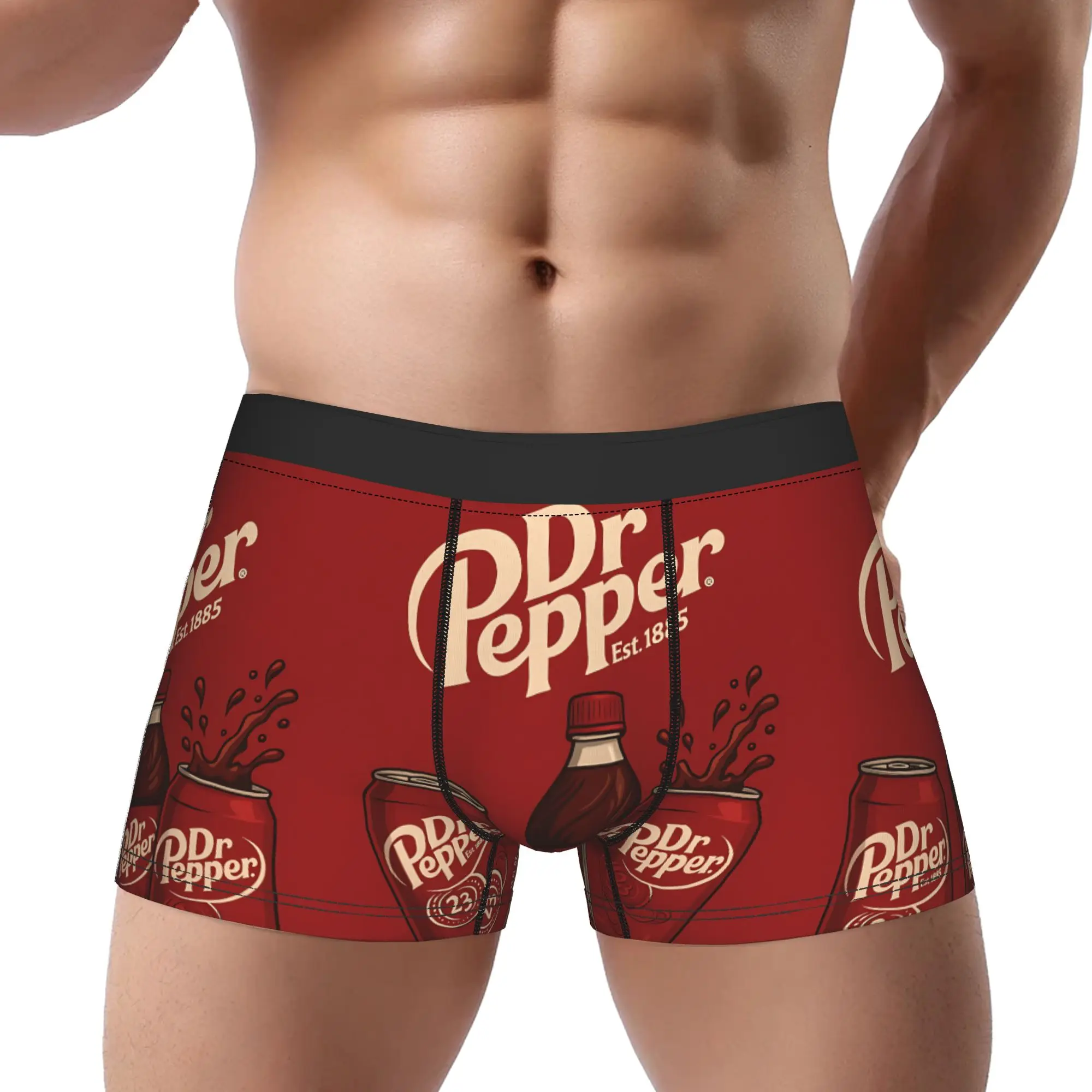 1piece Dr Pepper Red Underpants Homme Panties Man Underwear Ventilate Shorts