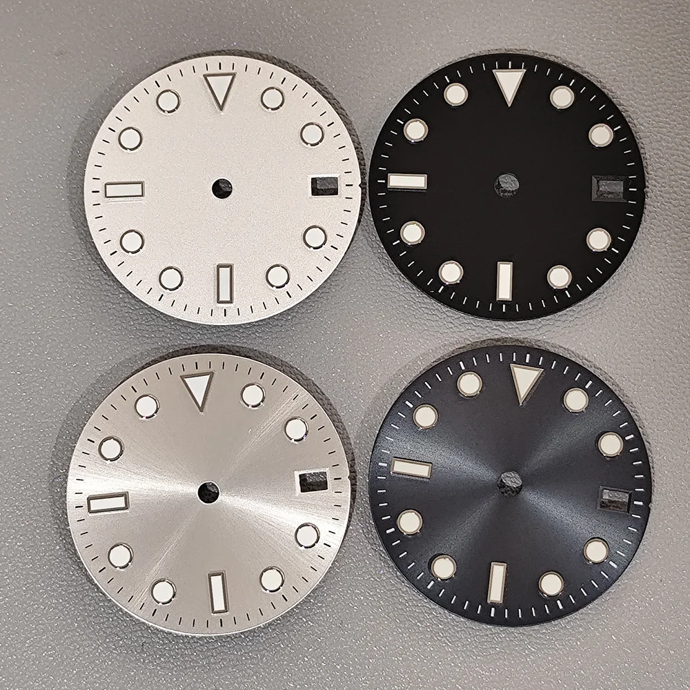 

NH35 Series Dial single calendar Watch Accessories 28.5mm Dials Men's Watches Luminous Green for NH35 Series Movement Parts