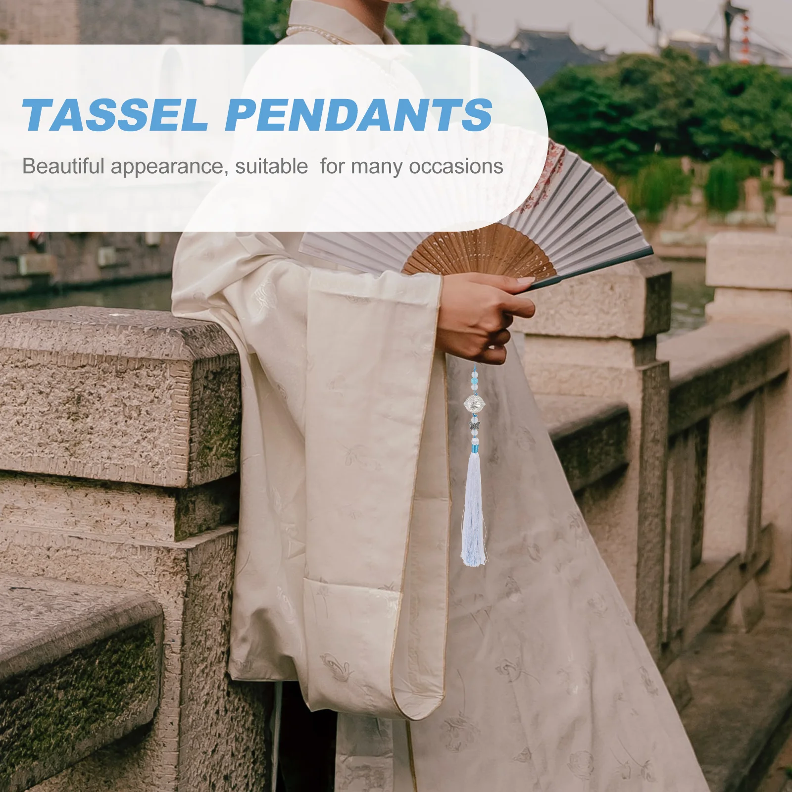 

2Pcs Ancient China Tassel Pendant Handmade Waist Ornament Traditional Chinese Style Jewelry Gift for Women Festival Present