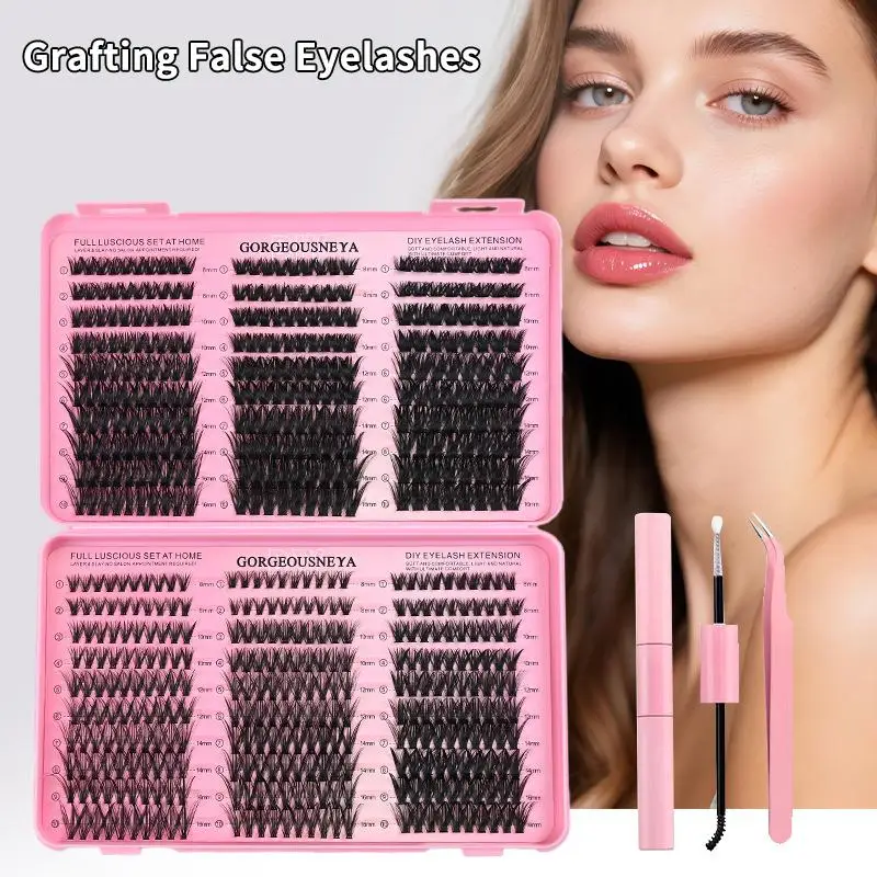 Cluster Lash Kit 30D 40D 50D 60D Segmented Extensions Natural Look Lightweight Soft for DIY Salon Home Beauty Routine
