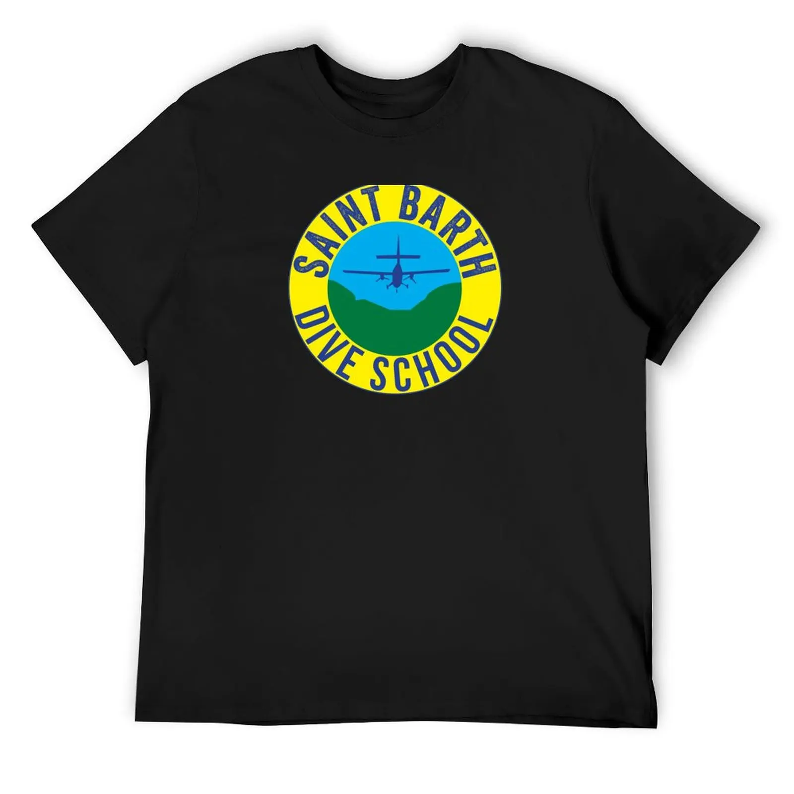 

Saint Barth Dive School Plane Landing T-Shirt plus size clothes man clothes t shirt men 100℅ cotton
