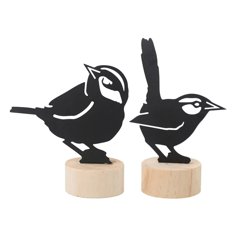 2Pcs Black Bird Iron Memo Holders Note Clips Photo Card Stands Desktop Table Number Holders for Party Office Iron Memo Holder